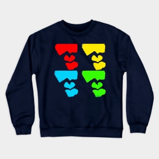 4 hearts made by fingers Crewneck Sweatshirt